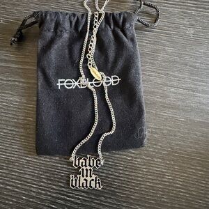 Limited edition Foxblood "babe in black" Silver Necklace